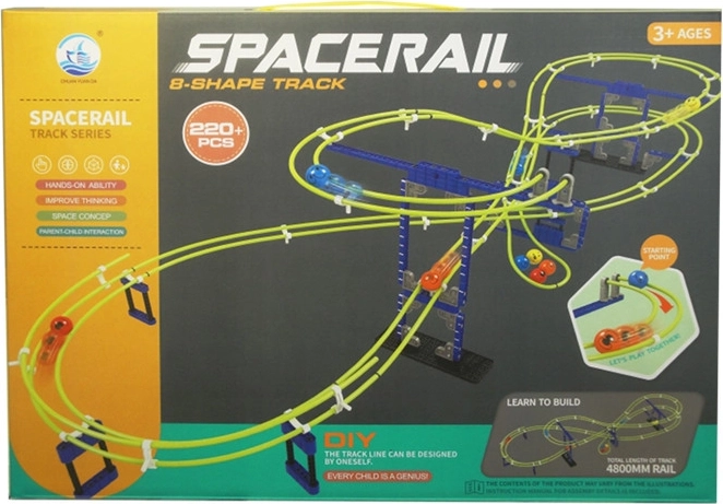 Pistă cu bile pe două niveluri în formă de opt