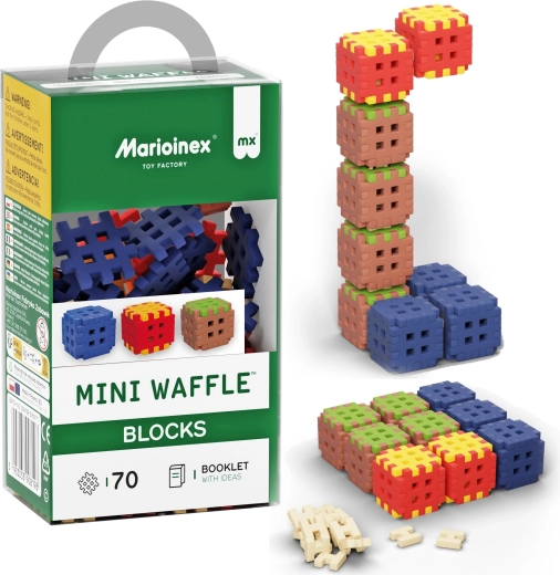 Set de construcție Mini Waffle Blocks 70 piese MARIOINEX