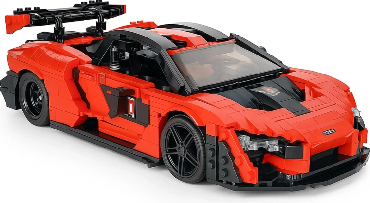 Set de construcție Mould King pentru mașină sport roșie, 1372 de piese