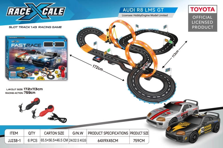 Pistă de curse Toyota Supra A80 R/C la scara 1:43