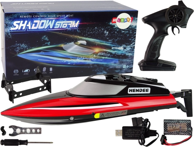 Barcă cu motor R/C 2.4G Roșie 20-25 KM/H