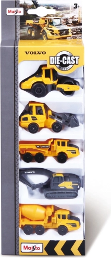 Set Maisto de vehicule Volvo utilaje de lucru, 5 buc.