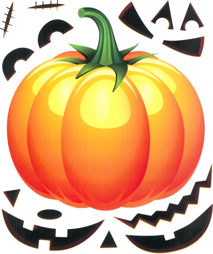 Autocolante de fereastră de Halloween cu dovleci – 15 piese