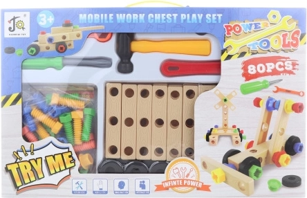 Set de construcție cu șuruburi pentru copii – 80 de piese