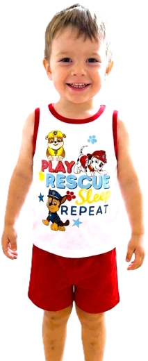 Pijama de vară pentru băieți fără mâneci Patrula Cățelușilor