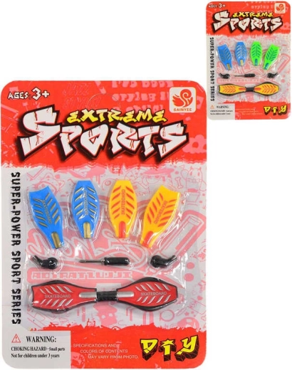 Skateboard de degete (fingerboard) 9 cm cu set de asamblare cu șuruburi și unelte - 1 bucată