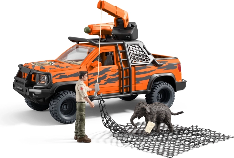 Schleich Wild Life vehicul de salvare aventuros în junglă cu pui de elefant