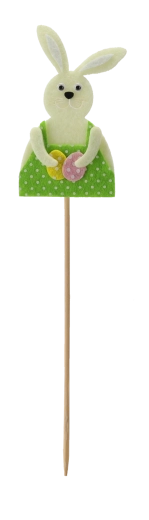 Decorațiuni de Paște pe bețișor – iepuraș 6 × 9 cm, mix 3 modele (12 buc)