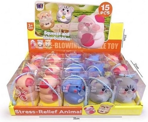Animăluț de vinil de strâns cu bulă, 7 cm