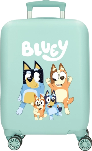 Troler pentru copii cu carcasă rigidă Bluey Family, turcoaz, 50 cm, 33 l
