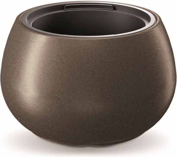 Ghiveci Heos Eco Wood cu inserție 43,6 cm – cafea