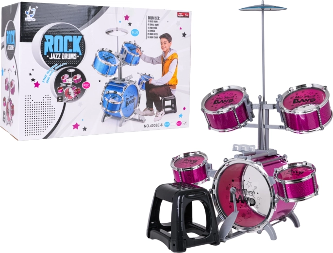 Set de tobe pentru copii ROCK BAND, roz