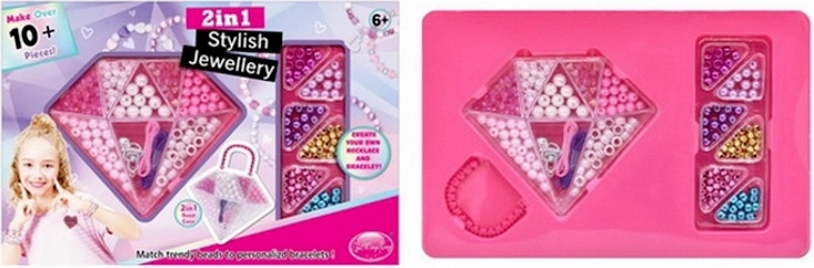 Mărgele colorate pentru realizarea bijuteriilor în cutie în formă de diamant