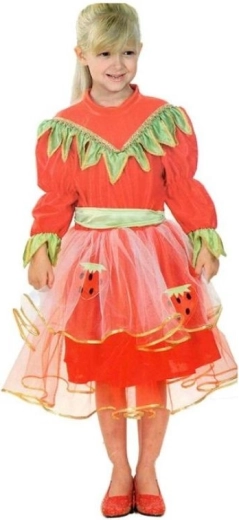 Costum prințesa căpșună pentru fete 3–4 ani