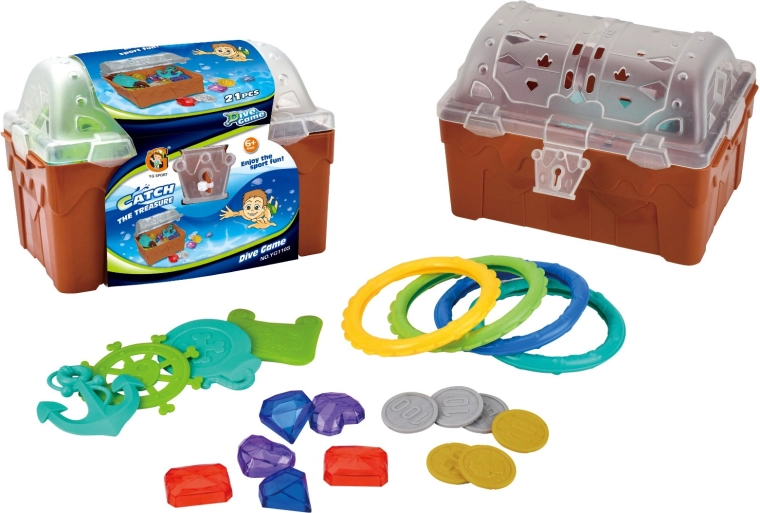Joc de scufundări: cufăr cu comori (set 21 piese)