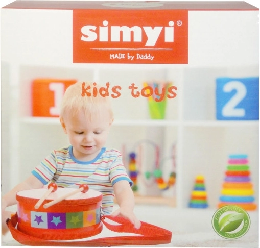 Tobă pentru copii cu bețe și curea