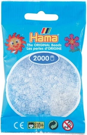 Mărgele mini Hama pentru călcat, transparente, 2000 buc.
