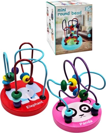 labirint din mărgele din lemn cu animal