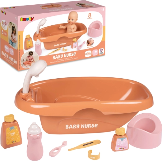 Smoby Baby Nurse cadă pentru păpuși cu accesorii