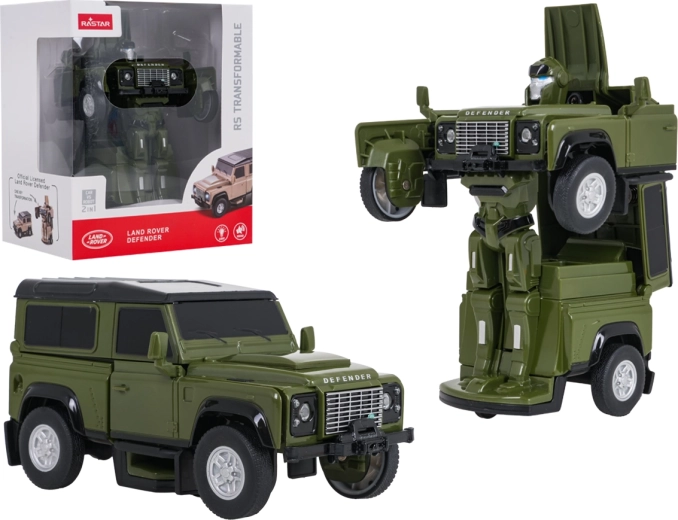 Mașină și robot transformabil 2 în 1 Land Rover Defender RASTAR verde