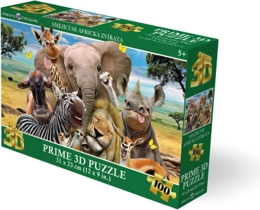 Puzzle 3D Animale africane zâmbitoare 100 piese