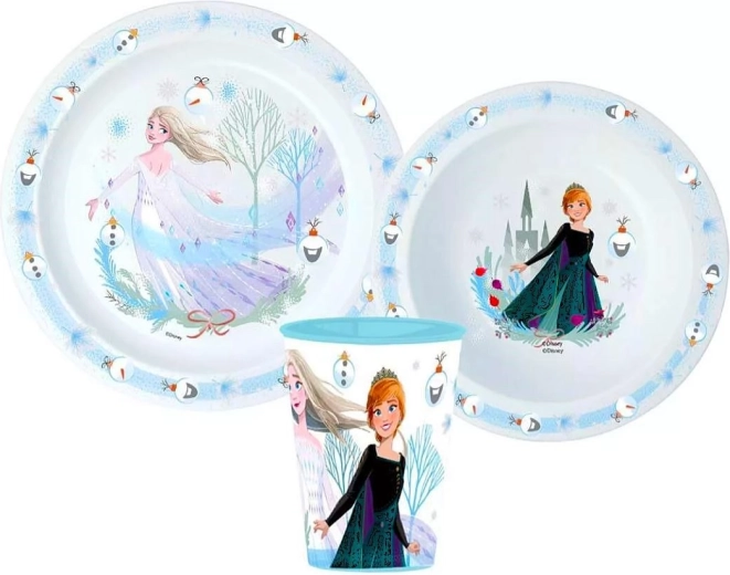 Set de masă din plastic Frozen Crăciun 3 piese