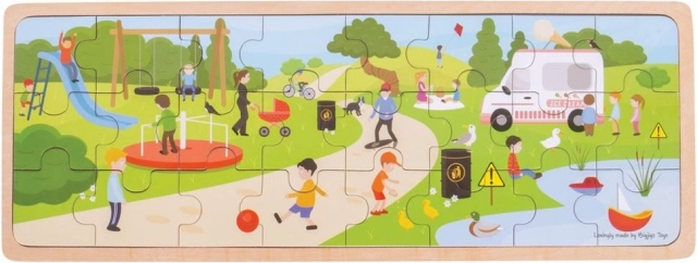 Puzzle din lemn pentru copii În parc