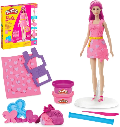 Play-doh barbie păr și inimă set creativ