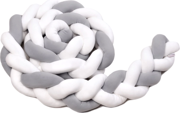 Apărătoare împletită 180 cm alb + gri