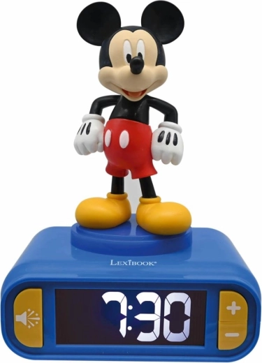 Ceas deșteptător Lexibook Mickey Mouse cu figurină luminoasă