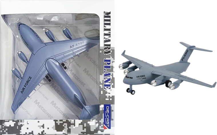 Model metalic de avion BOEING C‑17 1:300 cu lumini și sunete