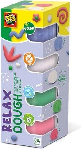 Plastilină SES Relax – culori pastel 4×90 g