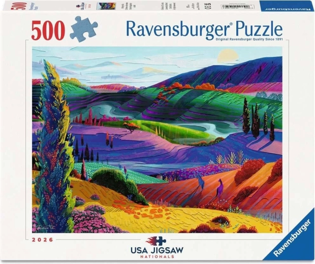 Puzzle Ravensburger USA Jigsaw Nationals 2026 – Dealuri ondulate (500 de piese)