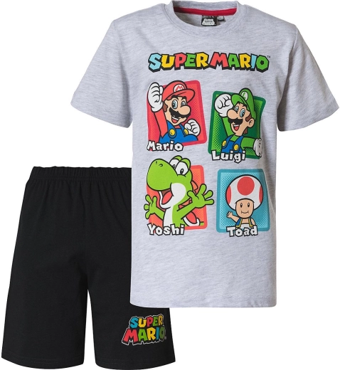 Pijama pentru copii Super Mario gri-neagră