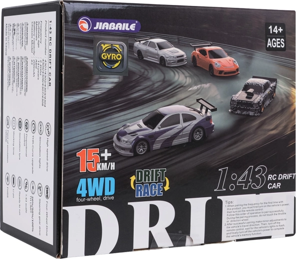 Mașină RC pentru drift 1:43 portocalie cu accesorii