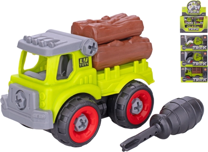 Mașină agricolă cu șuruburi 11 cm – jucărie din plastic demontabilă, fără baterii