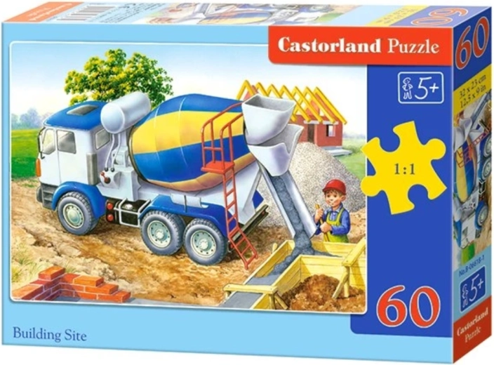 Puzzle Betonieră pe șantier cu 60 de piese