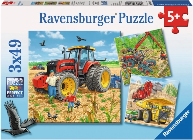 Puzzle Ravensburger mari mașini 3x49 de piese