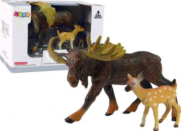 Set figurine elan și căprior – animale din pădure