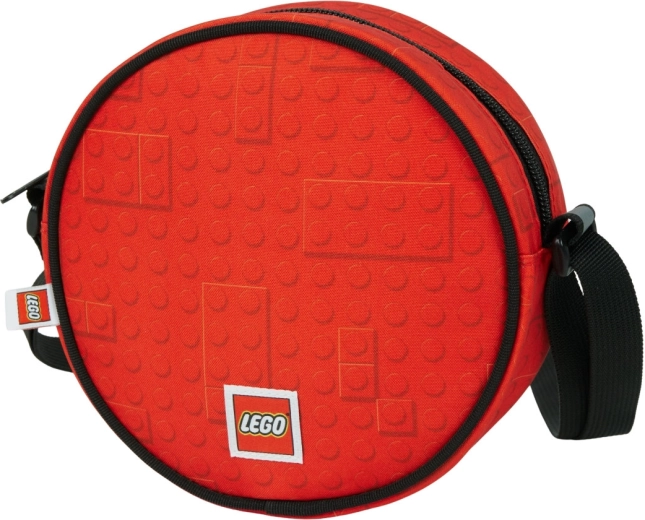 Geantă crossbody rotundă LEGO Brick Dots roșie
