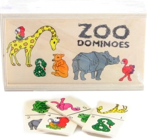 Domino din lemn cu animale de la zoo