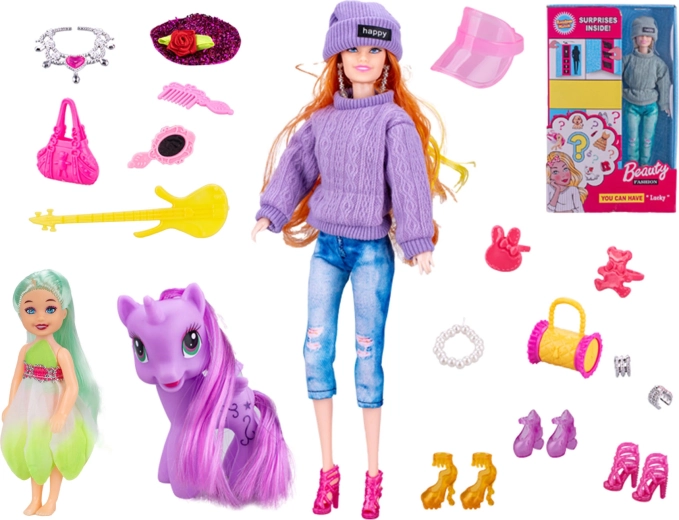 Păpușă la modă 29 cm cu membre articulate și accesorii