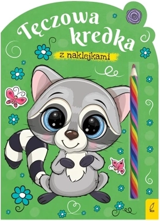 Creion pastel curcubeu – carte de colorat cu raton