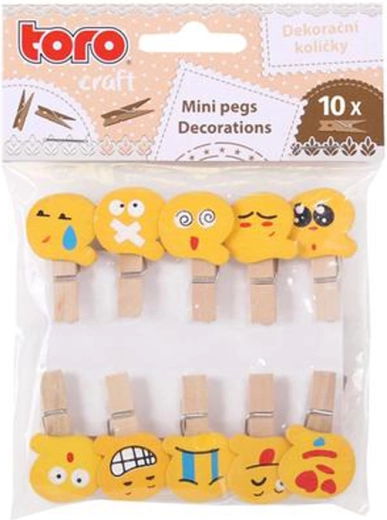 Clemă de decor din lemn Toro zâmbet 10 buc