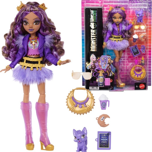 Monster High Clawdeen Wolf păpușă 26 cm cu accesorii și animăluț