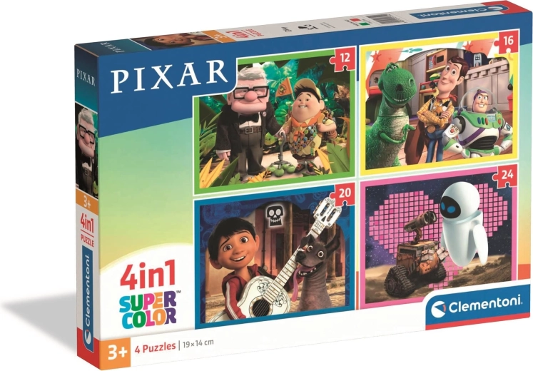 CLEMENTONI puzzle Pixar povești 4în1 (12, 16, 20 și 24 piese)