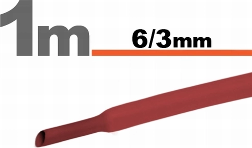 Tub termocontractabil roșu 6/3 mm