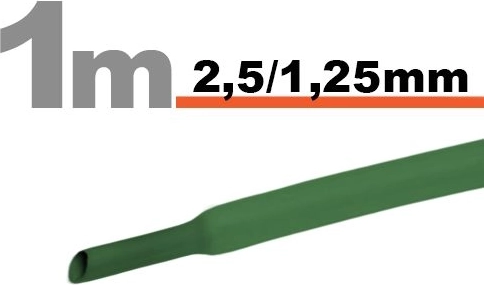 Tub termocontractabil verde 2,5/1,25 mm