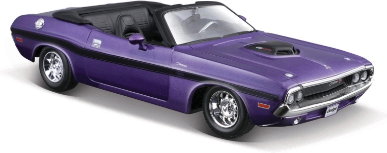Maisto 1970 Dodge Challenger R/T decapotabil – model metalic 1:24, mov metalizat