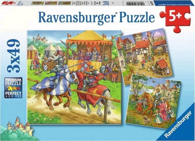 Ravensburger puzzle turneu cavaleresc 3×49 piese